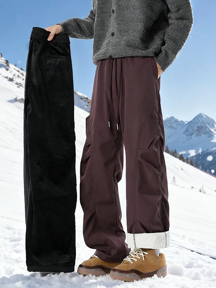 

American Sle Pleated Purple Tee-Proof Ski Pants Men Women Autumn Winter Thiened Fce Waterproof Snow Pants