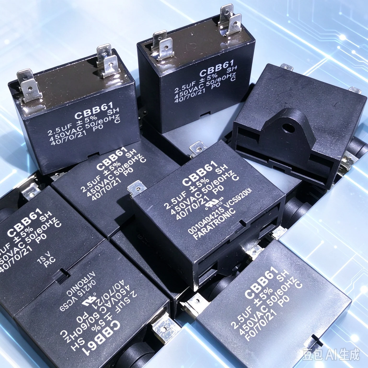 Premium for Farad CBB61 2.5UF 450VAC Dual Terminal Fan Start Capacitor   50pcs