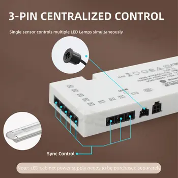 Nový mini LED senzor osvětlení skříňky 12V 24V dotykový/ruční spínač/PIR pohyb/zapnutí/vypnutí dveří kuchyňské skříňky ovládání lampy odnímatelné 10 nejlepší prodej spínač osvětlení dveří skříňky - №4