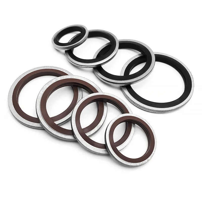 10 PCS Seals High Pressure Rubber Bonded Gaskets Abrasion Resistant O-Ring FKM NBR Seals ID5~ID60 Fuel Line Connection Seal