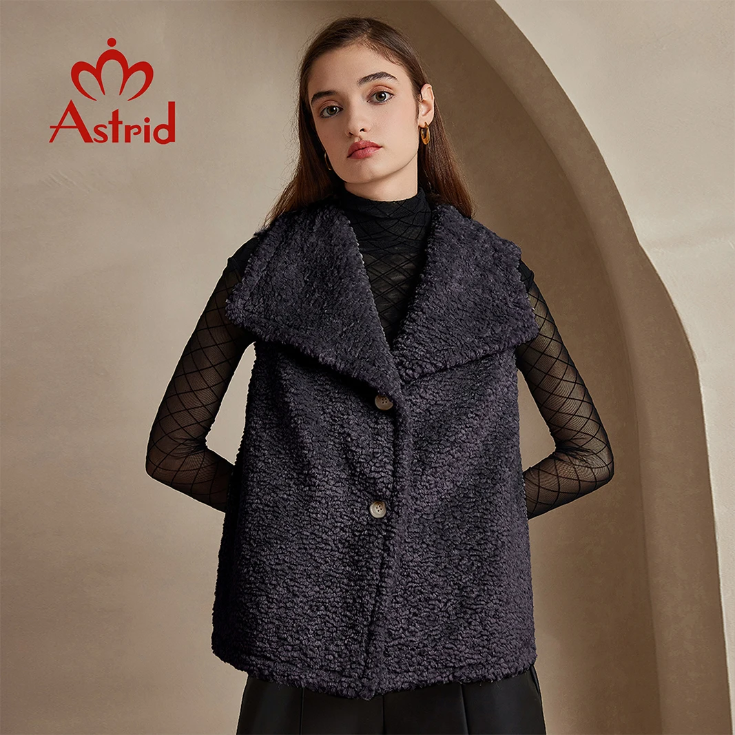 Astrid Gilet da donna Teddy Cappotto Gilet senza maniche Cappotto in pelliccia di pile solido Elegante femminile spesso caldo Parka casual Trend