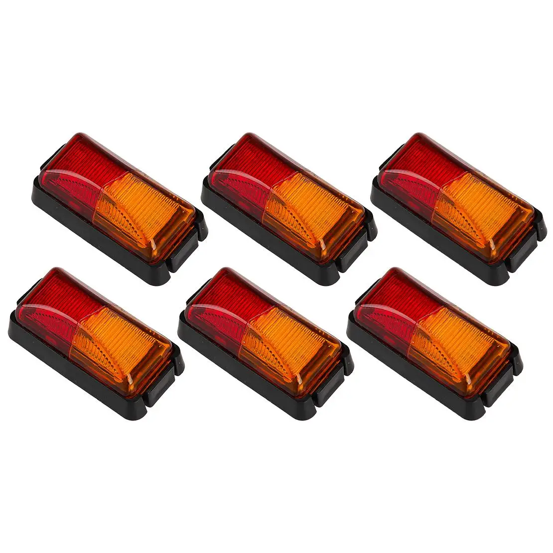 

6pcs 10V-30V 8-LED Red & Amber Side Marker Light Clearance Lamp Universal for Car SUV Van Lorry RV Bus Boat Trailer Truck