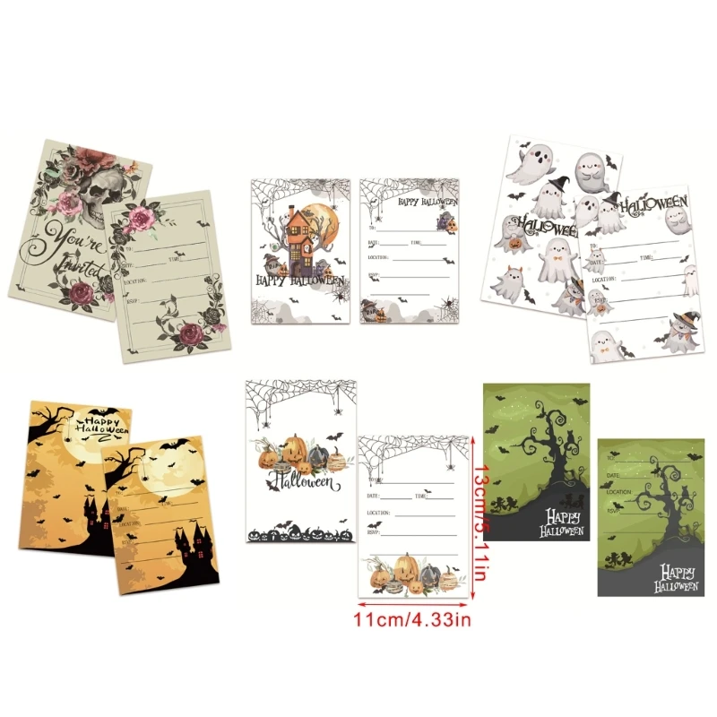 10 шт. приглашения на вечеринку на Хэллоуин Хэллоуин поставки 4x5 дюймов пригласительный билет