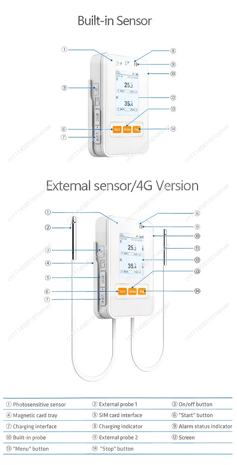 Suitable for Elitech With 4G & WIFI RCW-360 Plus Real Time Temperature And Humidity Monitoring Data Logger Recorder, see details