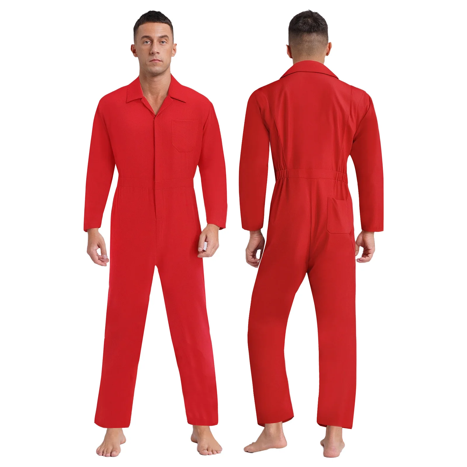 

Мужские комбинезоны с длинными рукавами, эластичные однотонные рабочие комбинезоны с защитой от пыли для ремонта фабричных рабочих костюмов