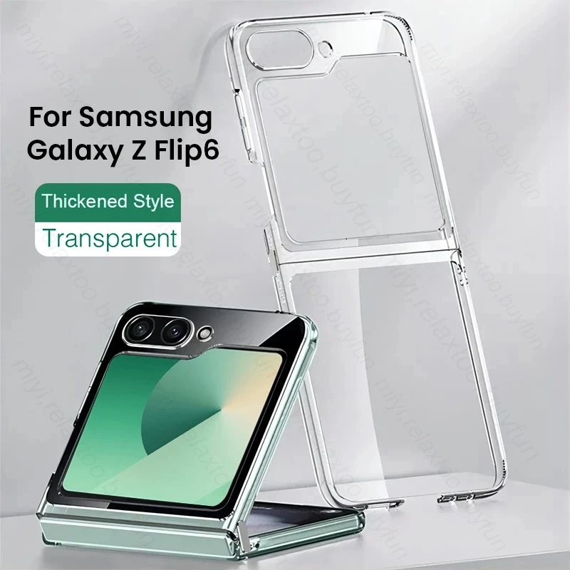 Transparent Hard PC Case For Samsung Galaxy Z Flip6 Flip 6 5G Shockproof Ultra HD Cover Coque Sumsung ZFlip6 ZFlip 6 Z6 ZFlip6