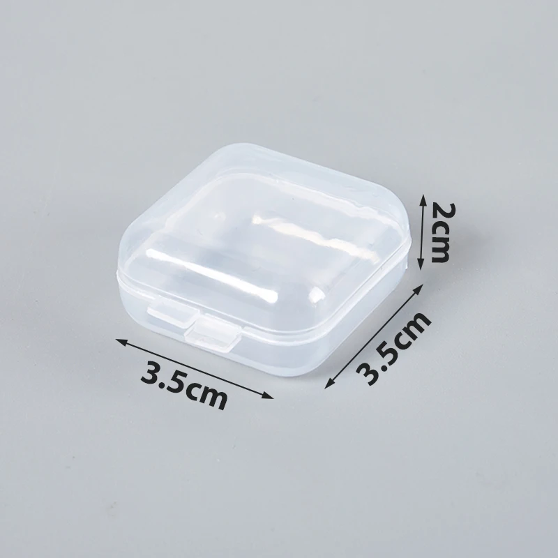 10Pcs Mini Plastic Storage Box Transparent Jewelry Storage Case Earrings Rings Finishing Boxes Small Items Container