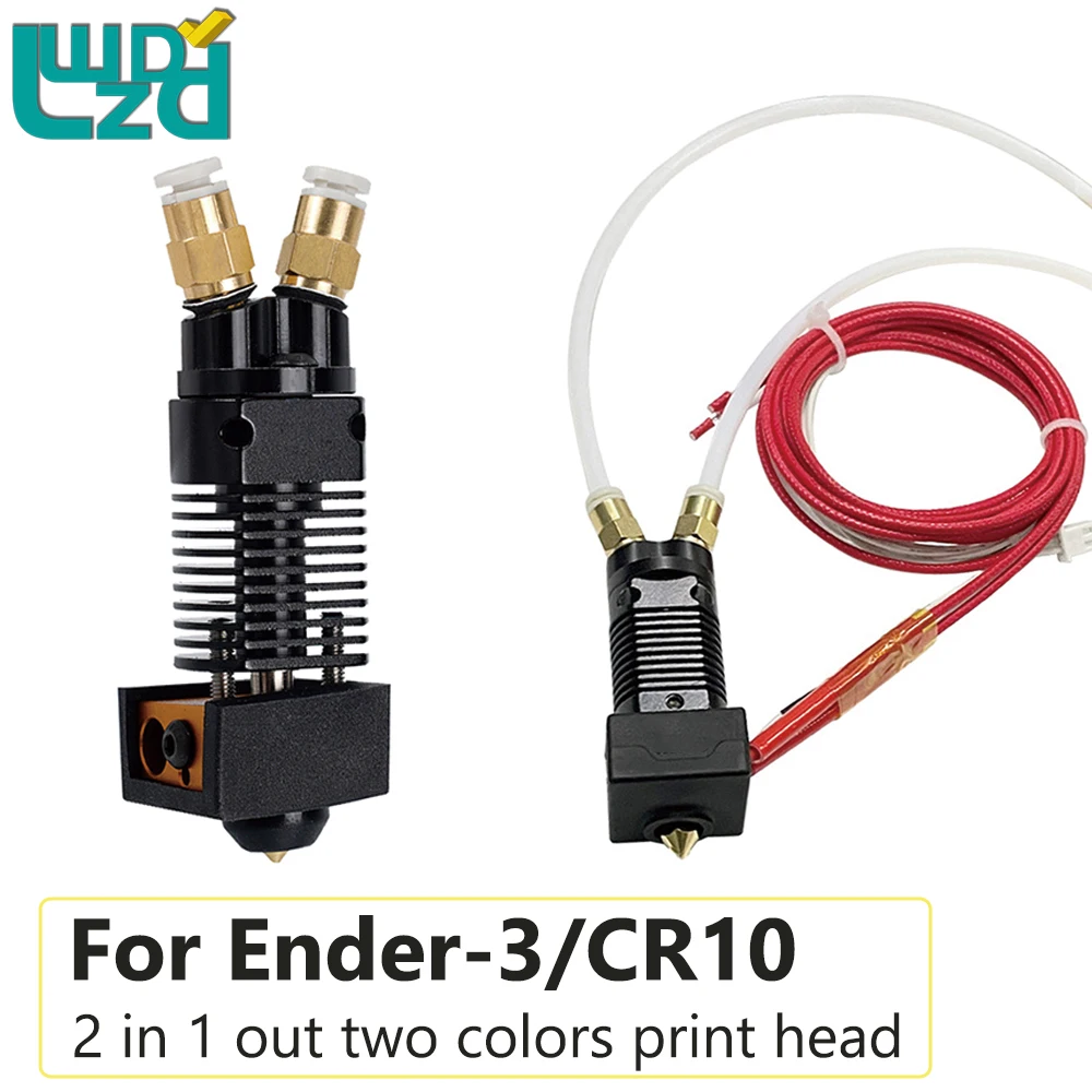 

For CR10 Ender 3 Assembled Extruder Mixed Color J-head 2 in 1 out Two Color Print Head Hotend Extrusion Hot End 3D Printer Parts