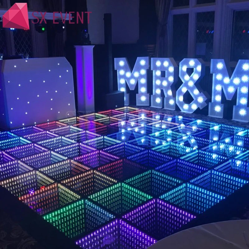 3d infinity mirror video light led dance floor