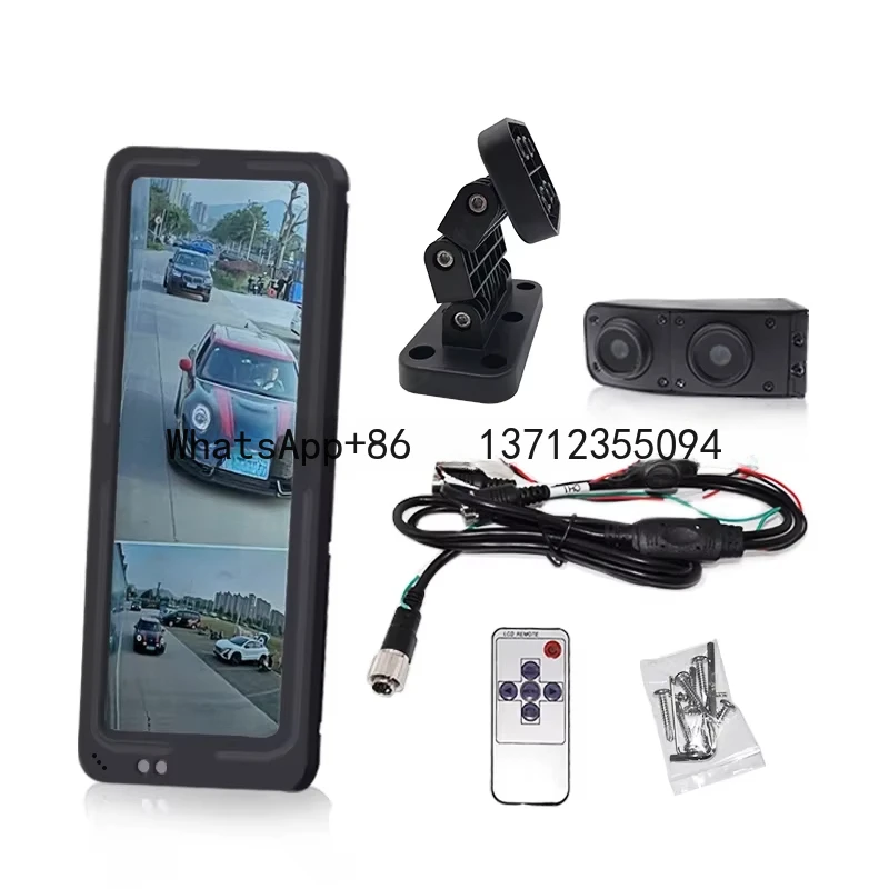 Universal 12.3 Inch Side View Electric Mirror AI blind Spot Detection 1080P DVR Recorder Truck Bus Car Monitor