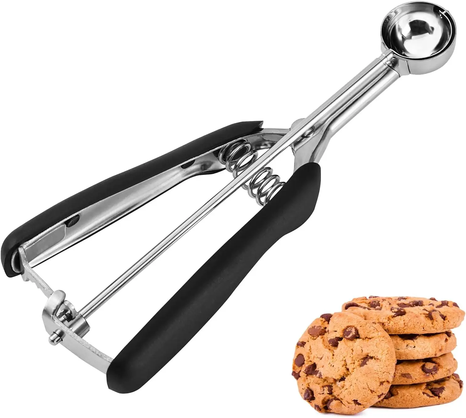 Mini Cookie Scoop, 1 Tsp, Non-Slip Grip, For Cookies, Melon, Ice Cream.