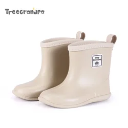 Kids Boy rubber Rain Boots Girls Boys children Ankle Rainboots Waterproof shoes Round toe Water Shoes soft Rubber Shoes