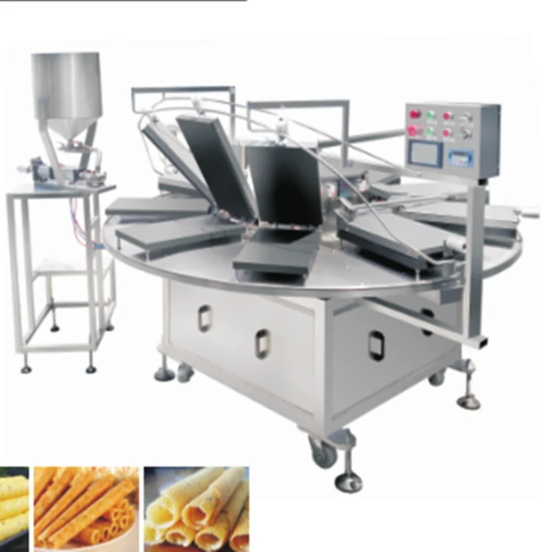 Industry rotary waffle pancak making molder machine with 15 baking trays