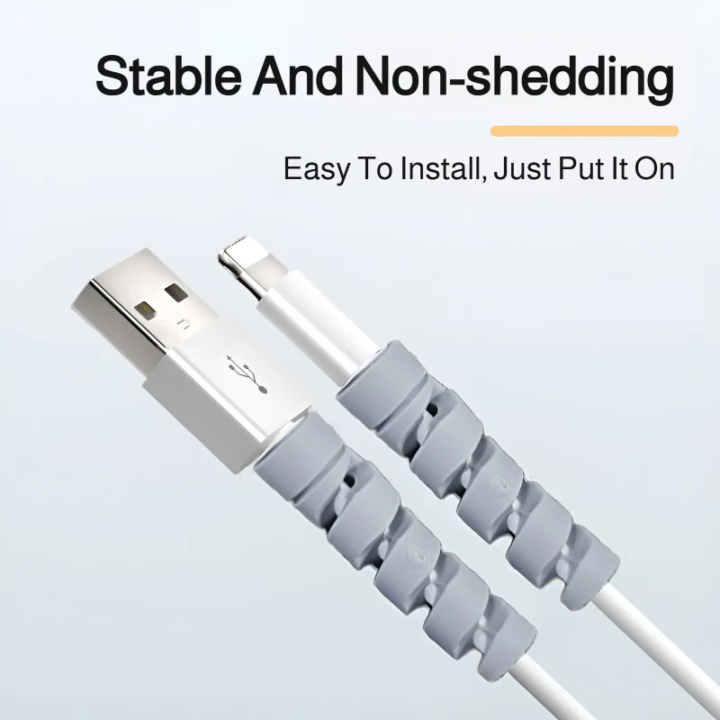 データケーブル保護カバー 充電ケーブルスパイラルプロテクター 携帯電話充電ケーブル保護