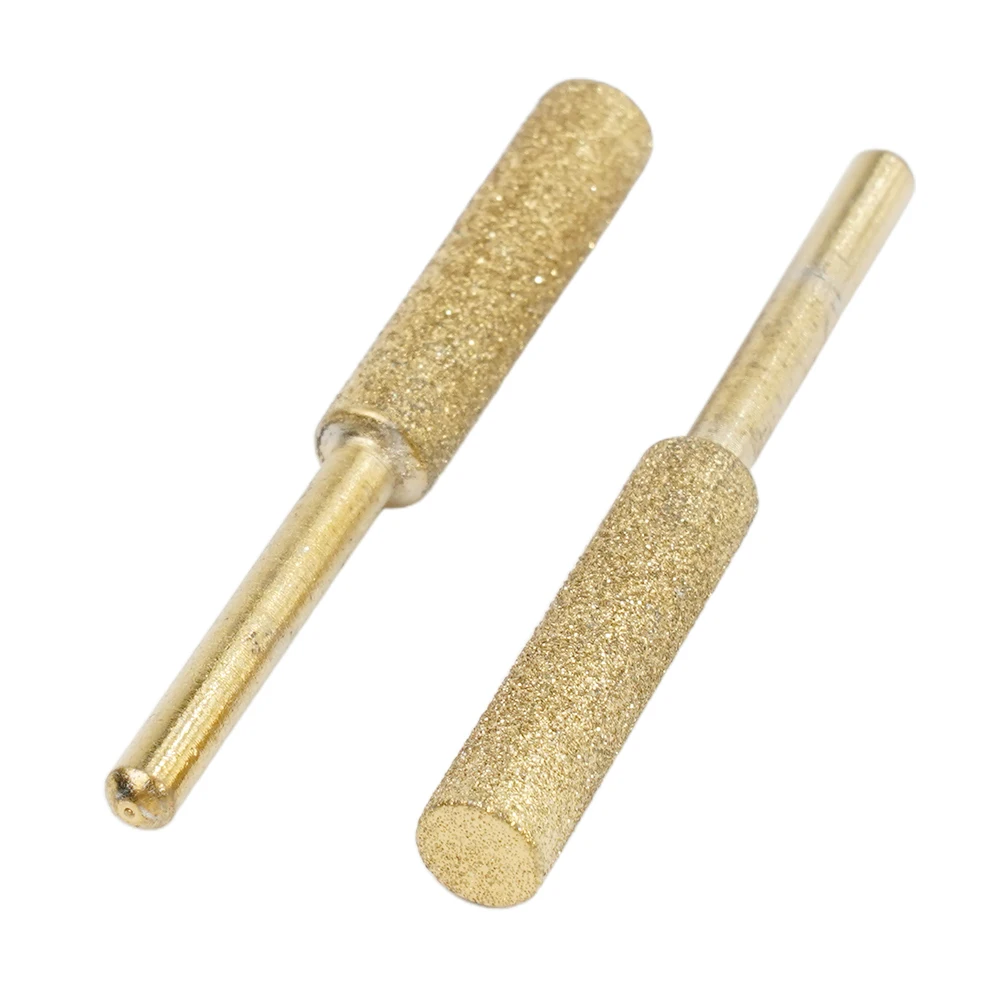 2Pcs Cylindrical Burr 4/4.8/5.5mm Chainsaw Sharpener Stone File Grinder Chain Saw Drill Carving Grinding Tools