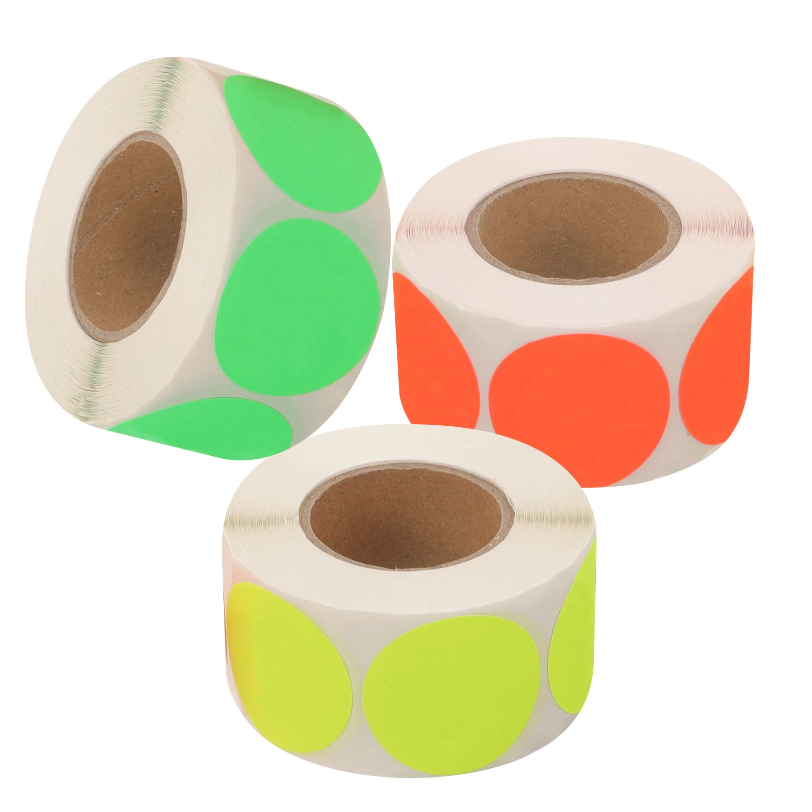 

3 Rolls Inventory Control Labels Self-adhesive Circle Stickers Food Service Use First Tabs Coated Paper Safe Material