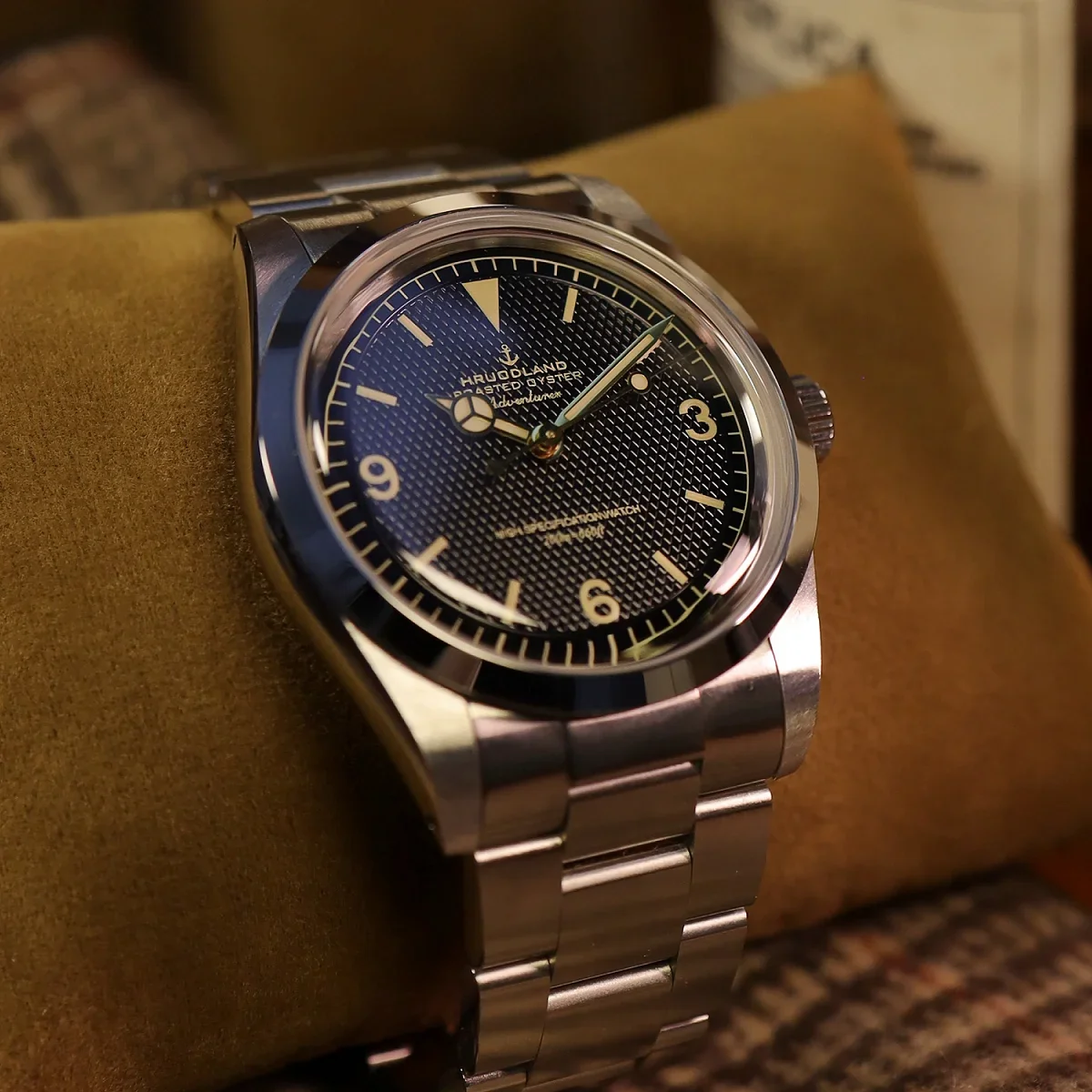 Hruodland 2025 36mm nuevo clásico automático hombres relojes de vestir NH35 pulsera mecánica de acero inoxidable reloj de pulsera deportivo negro masculino