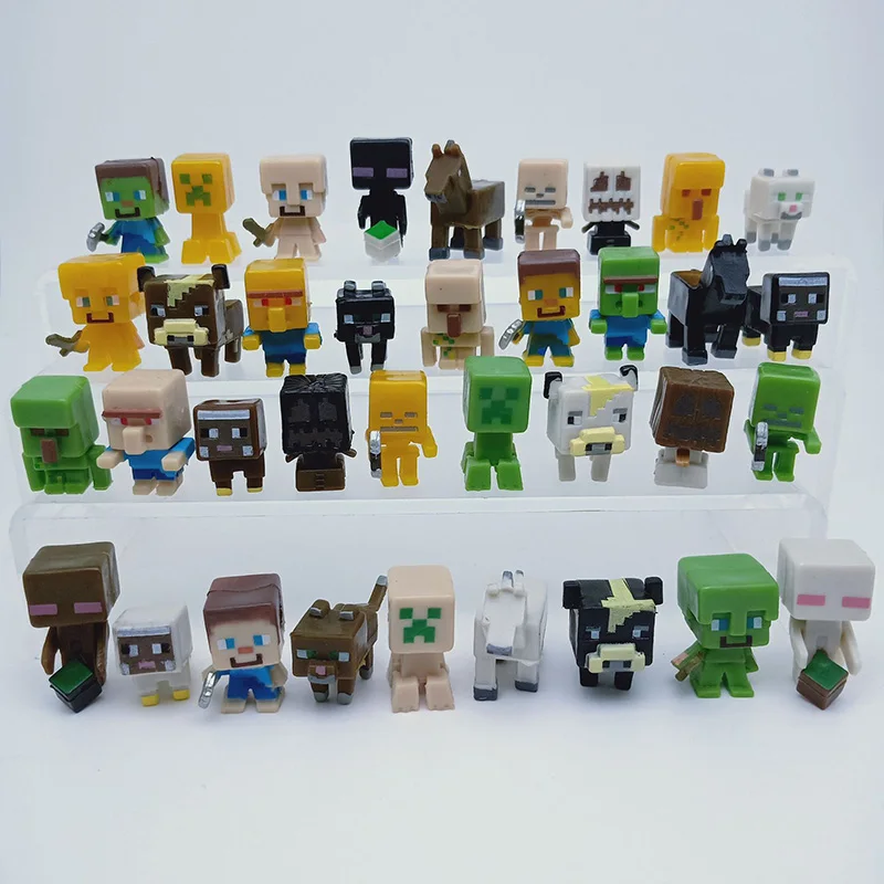 36pcs/set Multi-style 2.5cm Mini Robot Game Building Block Toy My-World Kids Action Figures Toy Birthday Christmas Gift