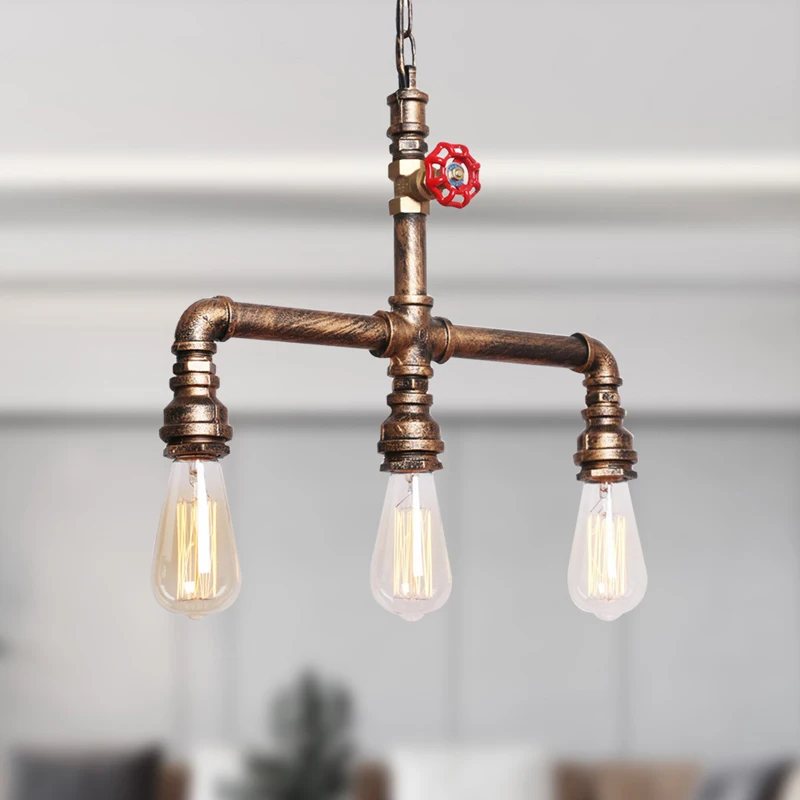 

Loft American Retro Steam Punk Chandelier Light Restaurant Living Room bar home Pendant Lamps aisle Club Bar Stair Cafe Lighting