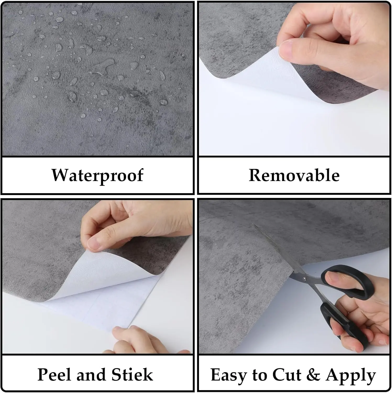 3/6/10 متر رمادي الخرسانة قشر وعصا الفينيل الاسمنت ورق اتصال الخرسانة للجدران خزائن مقاوم للماء القابلة للإزالة PVC خلفية #5