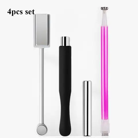4PCS 다기능 네일 아트 자석 스톤 패턴 흡수 네일 젤 크리스탈 마그네틱 바 네일 향상 도구