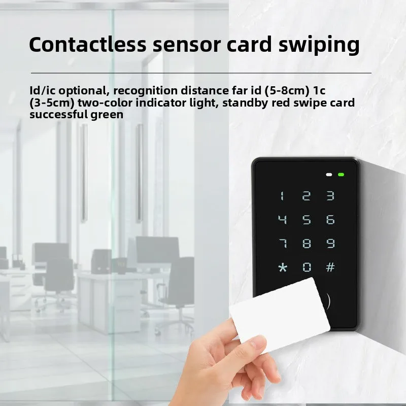 New Single-door waterproof access control machine touch password swiping wireless EM office community access control system13.56
