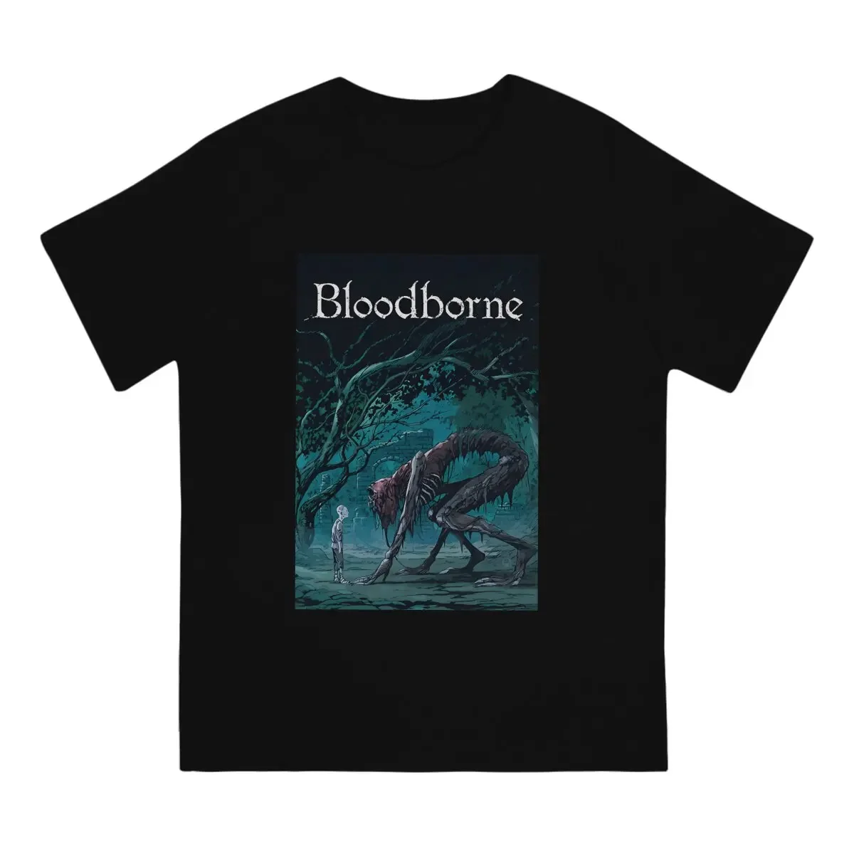 Horror T Shirts Men's  100% Cotton Novelty T-Shirt Round Neck Bloodborne Tee Shirt Short Sleeve Clothing 4XL 5XL