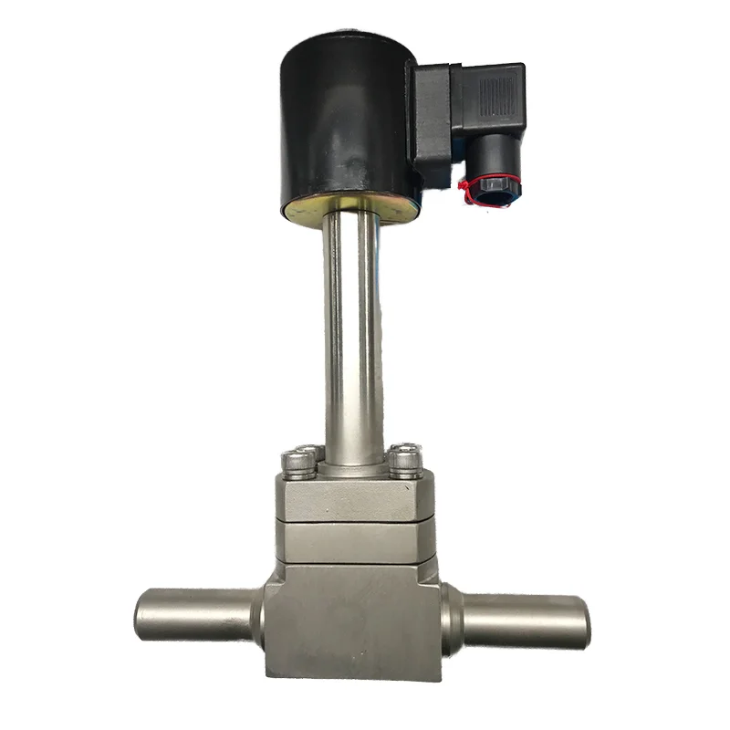 25bar 2.5MPa DC24V Stainless Steel Pilot Cryogenic Solenoid Valve 3/8 Inch Weld Joint Liquid Nitrogen Electric ball valve