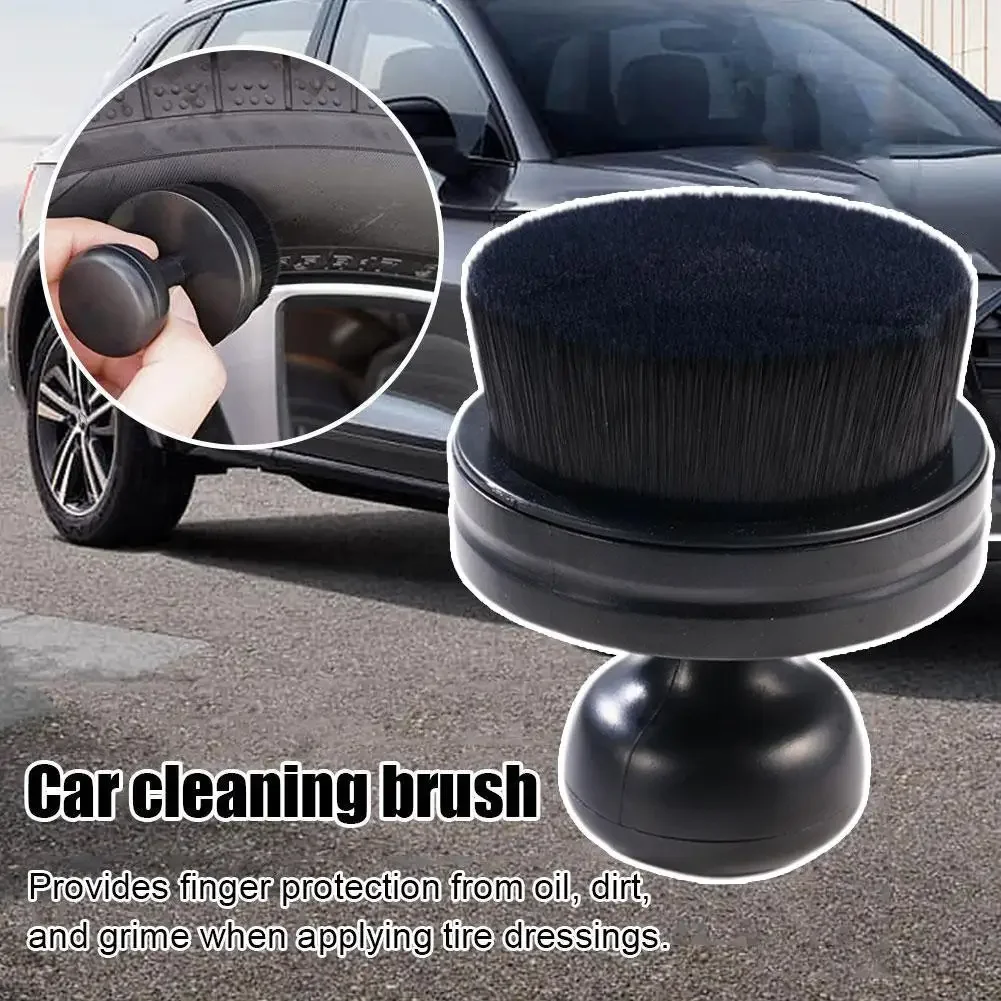 Auto Detail Brush Soft Portable Car Tire Brush With Seal Cover,High Density Detailing Brush For Tire Shine Polish Wax Applicator