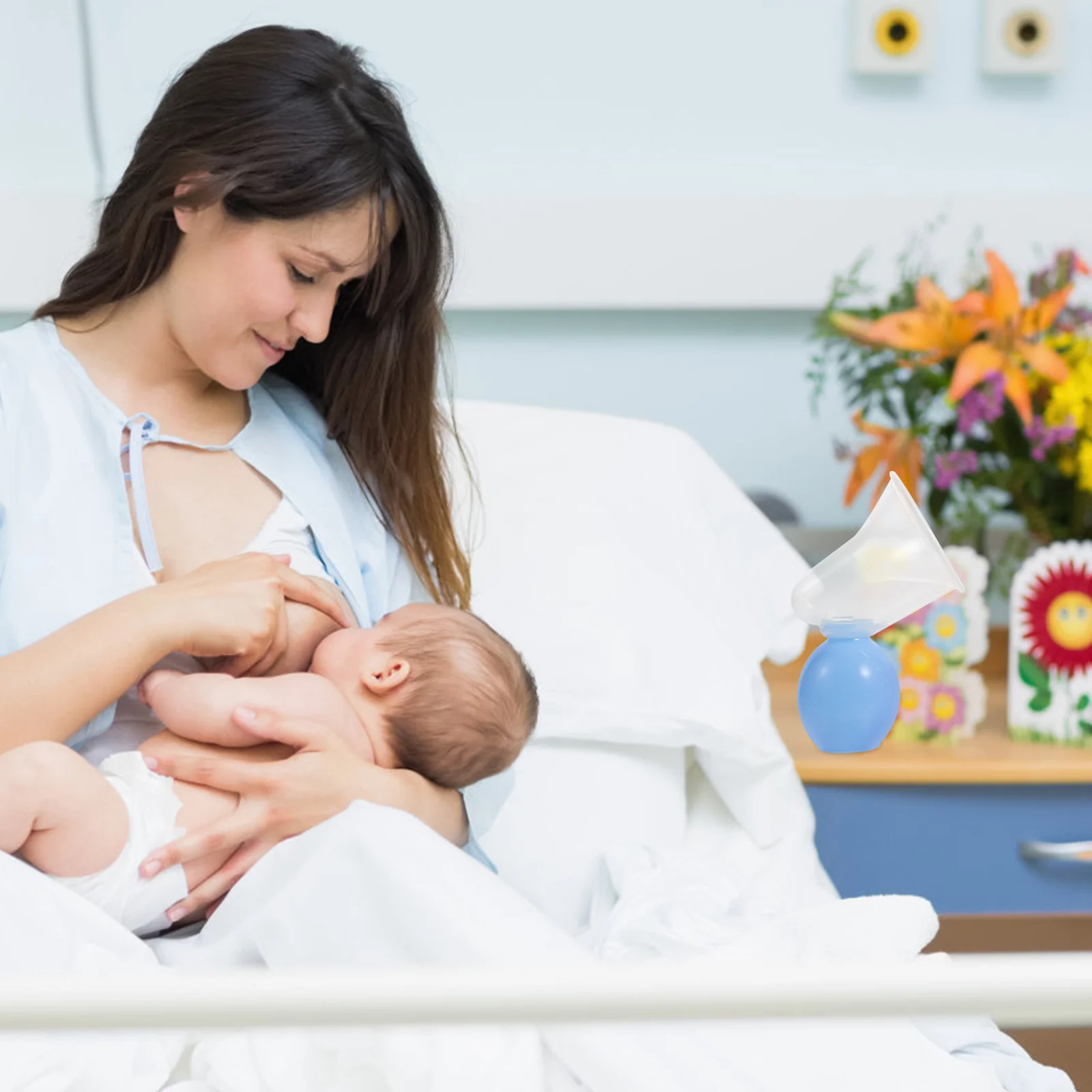 

2Sets Breastmilk Manual Pump Breastfeeding Supplies Portable Suction Pumps Pain-Free Pumping Tool for New