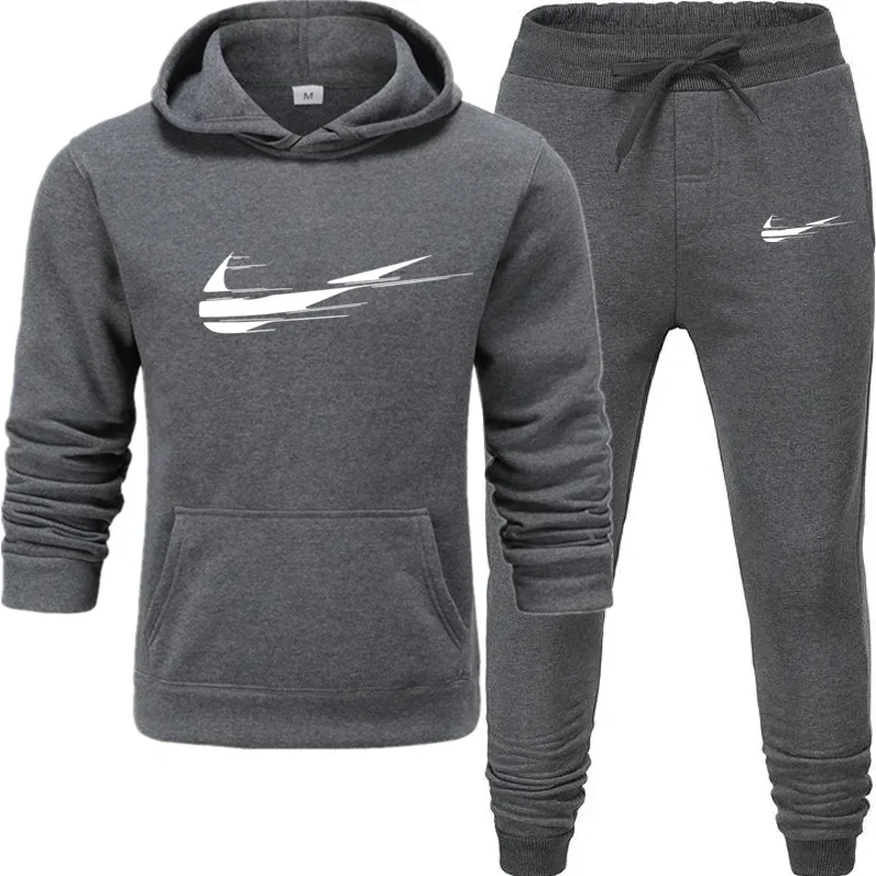 Men's Fleece Tracksuit Set, Sweatshirts, Plus Pants, 2 Sizes Hooded, 2 Pieces Hooded, FW22, Fashion, S-4XL, 2024