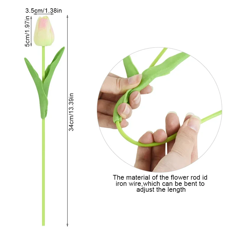 35cm Tulip Flower Artificial Flowers Bouquet for Room Decoration and Wedding Supplies Home Decor Halloween Plants