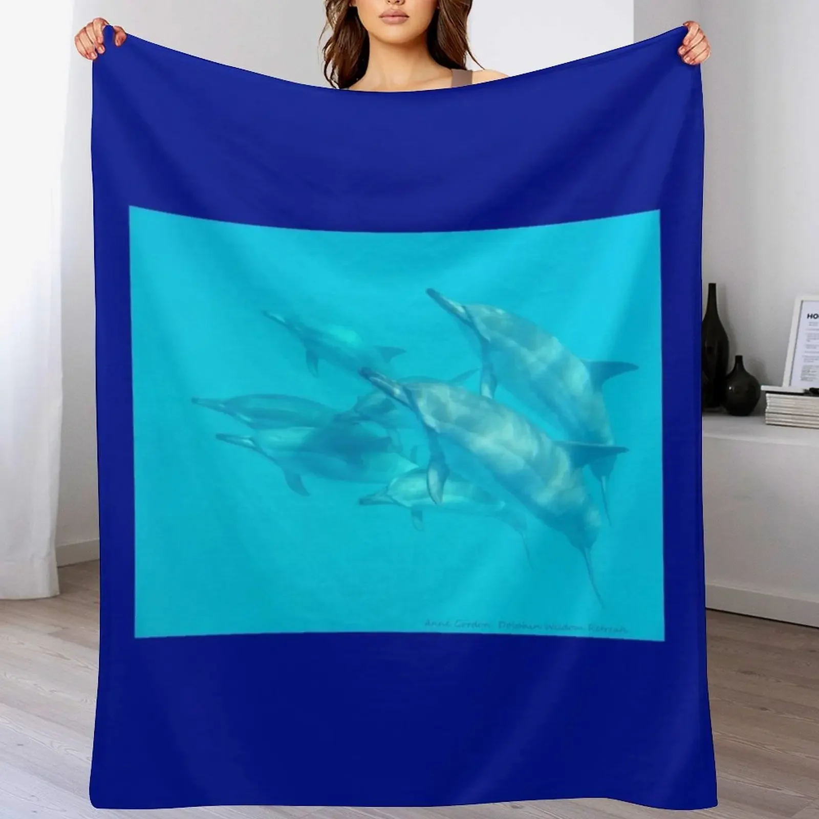 Dolphin Ascendance Throw Blanket Shaggy Furry Soft Blanket for Bedroom Living Room