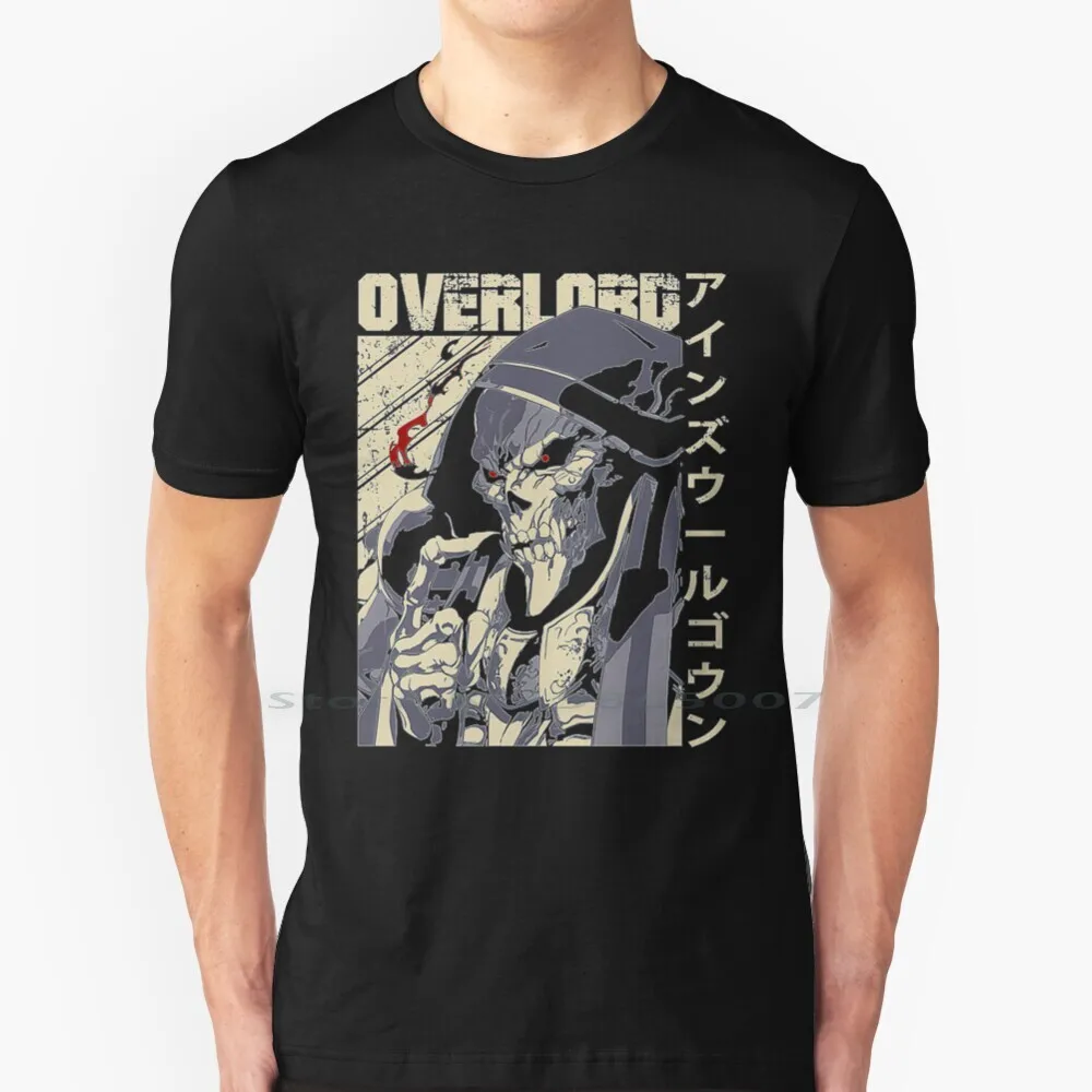 Overlord 100% Cotton T Shirt Momonga Ainz Ooal Gown Overlord Anime Demiurge Light Novel Overlord Manga Yggdrasil Waifu Japan