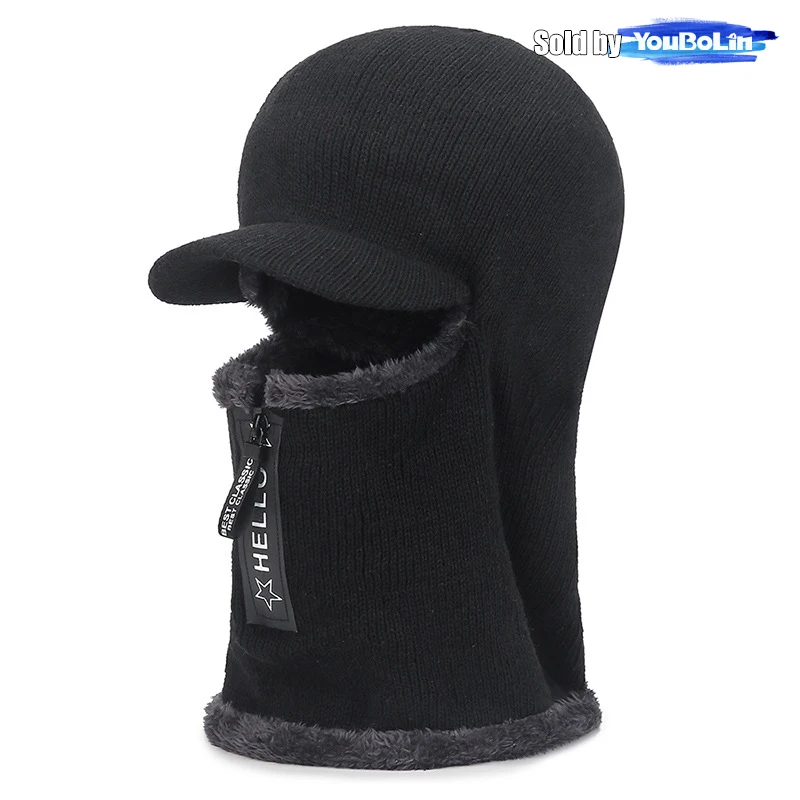 قبعة نيسيي دافئة مبطنة بالصوف لفصل الشتاء، مثالية لركوب الدراجات في الهواء الطلق، قبعة صوف بسحاب #3