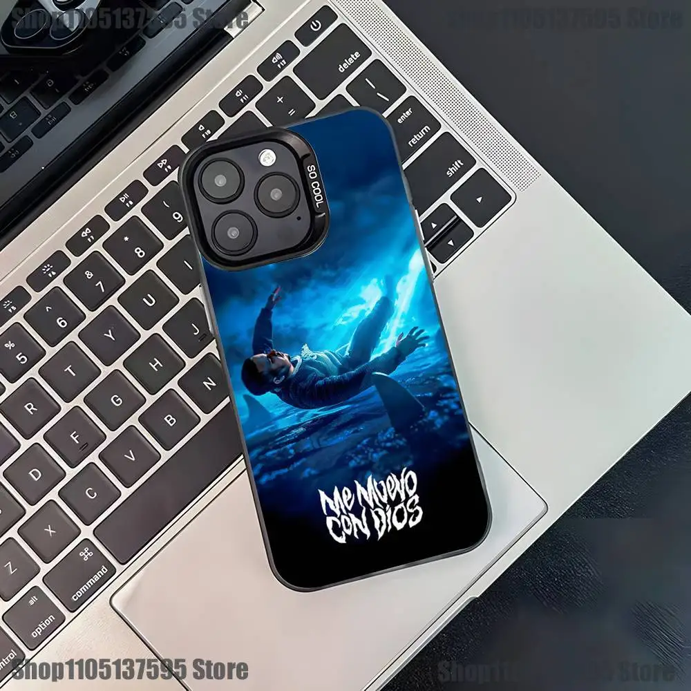 حافظة هاتف Cruz Cafune Me Muevo Con Dios لهاتف iPhone 17,16,15,14,13,12,11,Pro,XS,Max,Plus,Mini,SE4,E غطاء أسود غير لامع مقاوم للصدمات