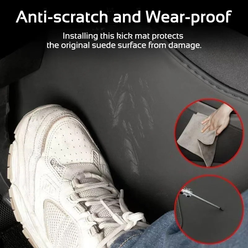 For Tesla Model 3 Y YL 2021-2027 LHD Center Console Two Side Anti Kick Pad Protector PU Leather Sticker Cover Car Accessories
