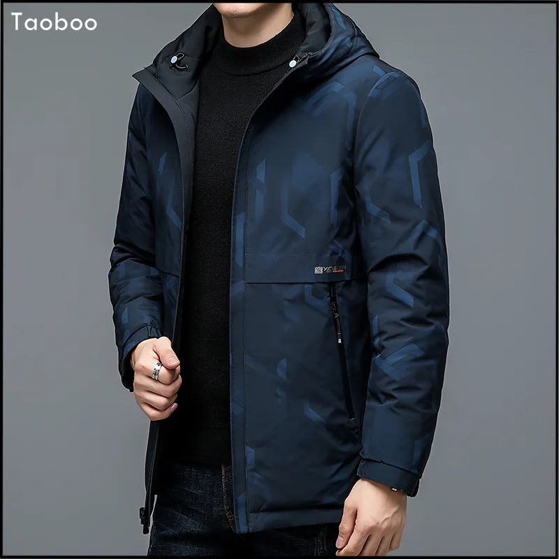 Taoboo 2024 Thicken winter jackets for men Regular Loose Grey Duck Down Parkas Casual Style Solid Double side wearable Male coat