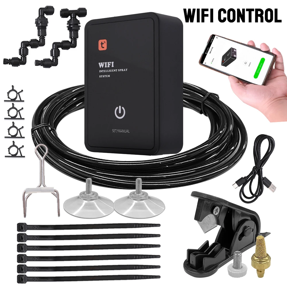 

APP Control Automatic Mist Rainforest Timing Spray System Kit WiFi Irrigation Timer Intelligent Reptile Spray Humidifier