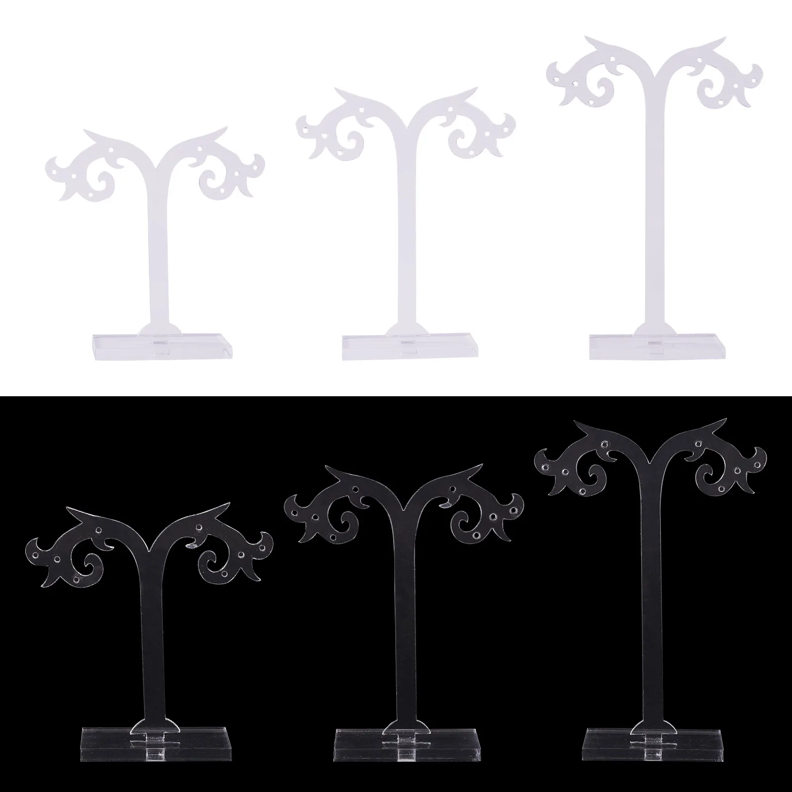 1 Set Acrylic Earring Display Tower Set Tree Shaped Jewelry Organizer Holder for Earrings Storage Clear for Dispaly Earring