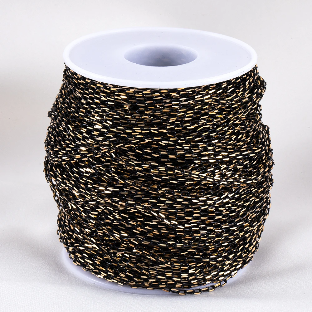 

2M 1M 0.5M 1.9mm Slim Frame Copper Chain Enamel Black link Chain Bracelets Necklace Glasses Decorative Chain DIY Jewelry Making