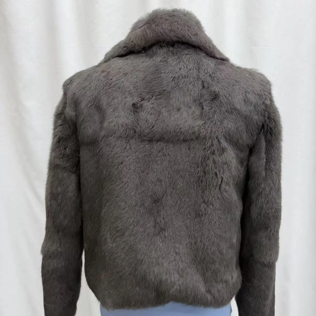 Women's 2026 Faux Fur Coat Turn-down Collar Short Embossed Rabbit Fur Warm Autumn Winter Jacket New Collection
