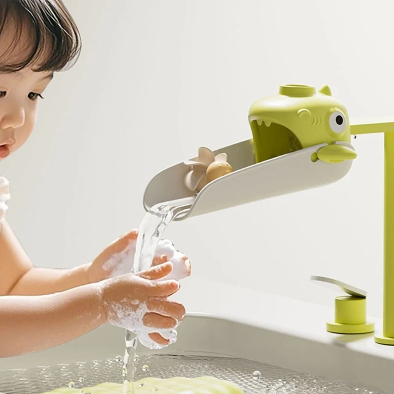 

Cartoon Silicone Faucet Extender Hand Wash Helper Bathroom Extension Spout for Most Bathroom and Kitchen Faucets D2RD