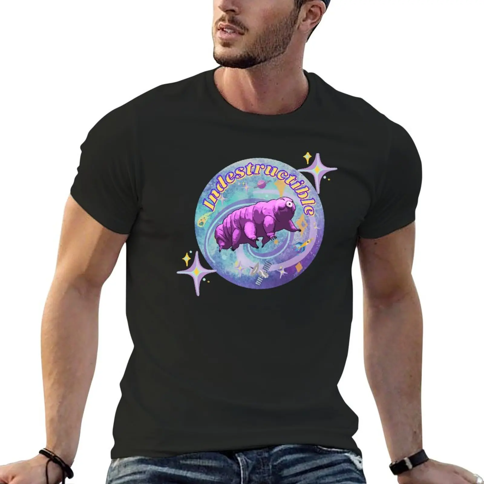 Indestructible Tardigrade In Space With Stars T-Shirt plain sports fans mens white t shirts