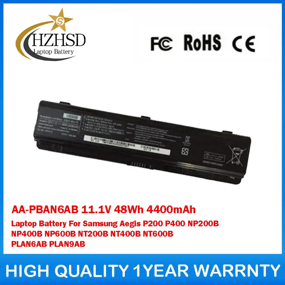 

AA-PBAN6AB 11.1V 48Wh 4400mAh Laptop Battery For Samsung Aegis P400 NP200B NP400B NP600B NT200B NT400B NT600B PLAN6AB PLAN9AB