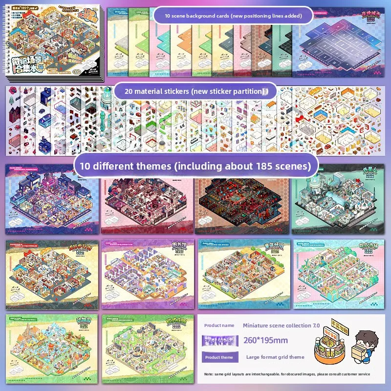 3D Stereo Huis Stickerboek Mini Scene Sticker Collectieboek 7.0 Leuk Stressverlichtend Scène Bouwboek