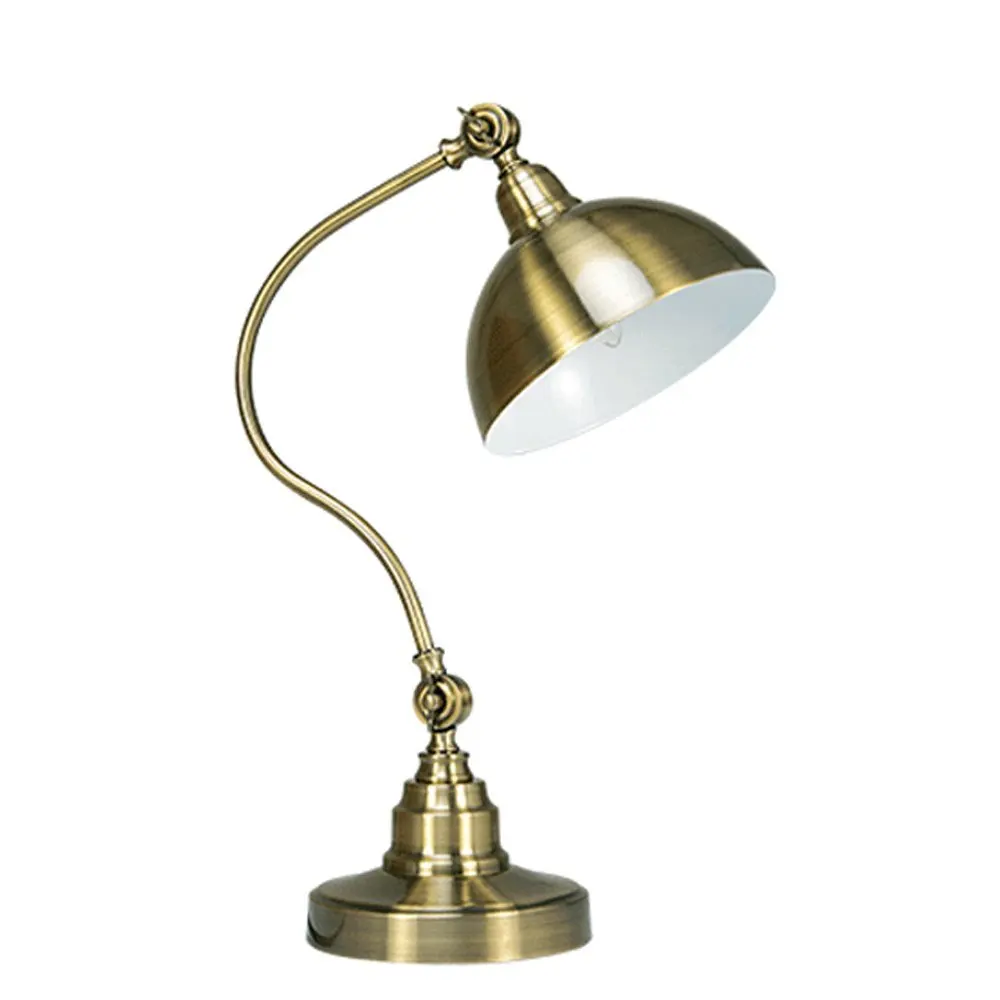 Vintage American Desk Lamp E27 Rustic Gold Table Light LED Study Room Work Reading Light Home Office Decoration