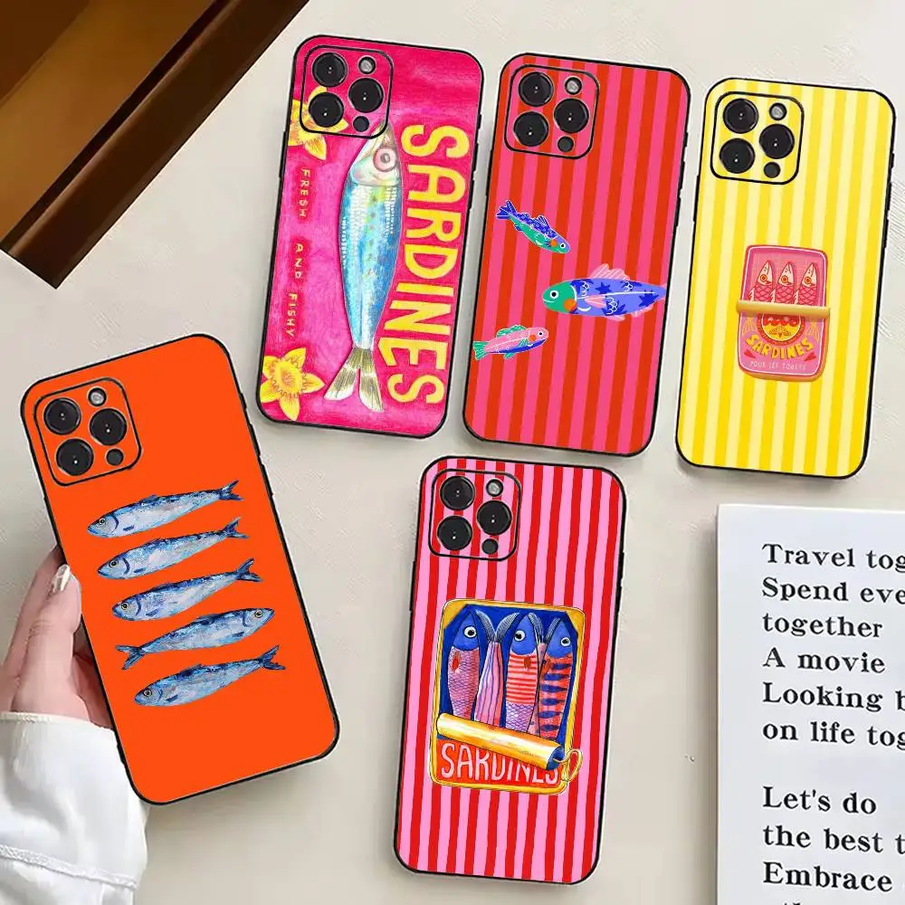 

Cute F-Funny F-Fish S-Sardines-FS Phone Case For iPhone 17, 16,15,14,13,12,11 Plus,Pro Max, Others Soft Black Cover