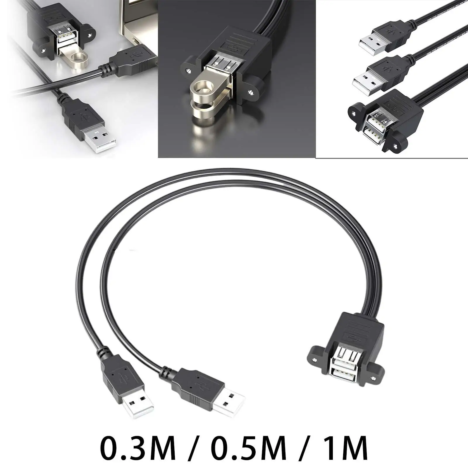 

Удлинительный кабель USB 2.0, кабель для зарядки и передачи данных USB, двойной USB-порт, двойной кабель для жесткого диска