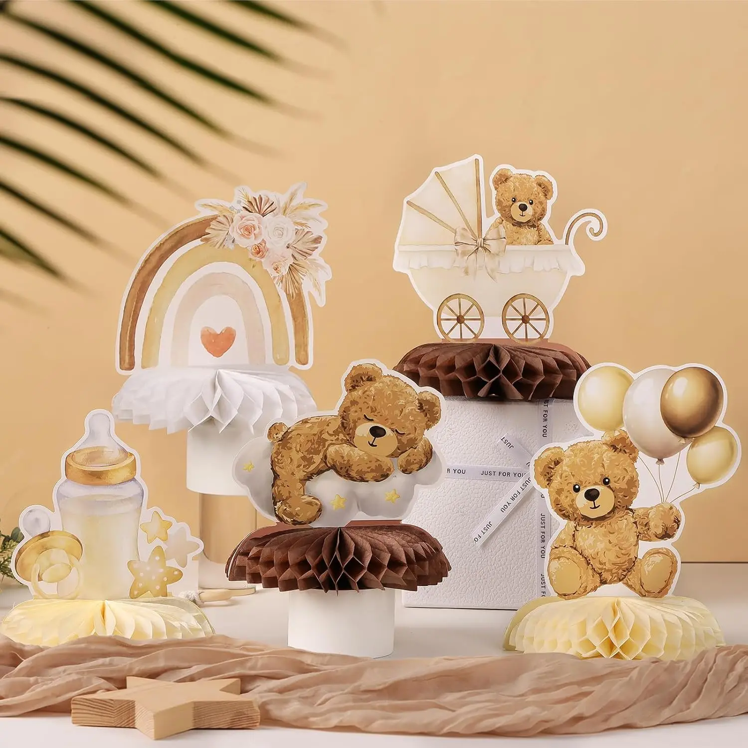 9 Stück Bären-Babyparty-Dekorationen, Mittelstücke, „Wir Can Bearly Wait“-Babyparty-Dekorationen, Geschlecht offenbaren Tischdekorationen – Detail 4